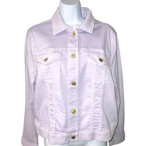 Michael Kors Light Quartz Cotton Denim Jacket Size XL